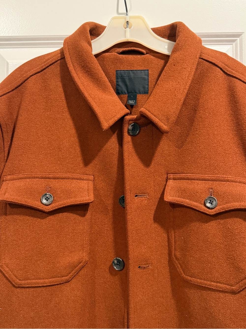 ASOS Rust Button-Front Shirt Jacket - Picture 2 of 5
